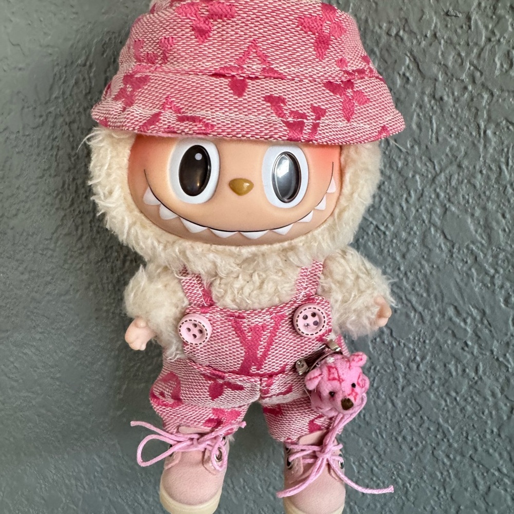Lux Pink Bear Overalls with Shoes - Picture 3 of 3